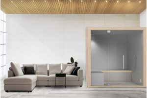 CABINA BAGNO TURCO CON PROFILI IN LEGNO