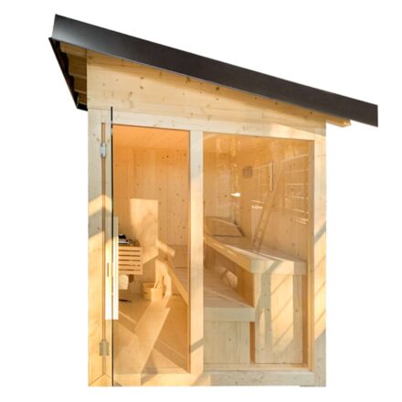 SAUNA YOUNG DA ESTERNO CON TETTO INCLINATO