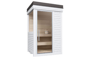 SAUNA DA ESTERNO IN LEGNO DI ABETE VERNICIATO