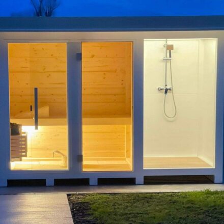 SAUNA MIAMI IN LEGNO CON DOCCIA INTEGRATA