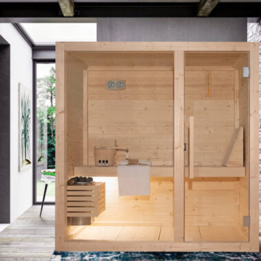 CABINA SAUNA IN LEGNO DI ABETE PERFETTA PER CASE PRIVATE O SPA
