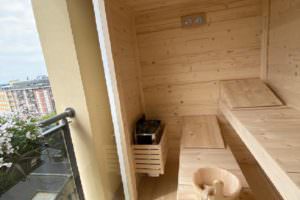 INTERNO CABINA SAUNA LEGNO DI ABETE