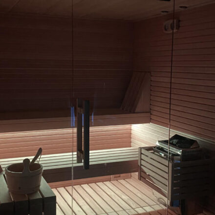 particolari interni di sauna
