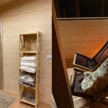 PARTICOLARI INTERNI DELLE CASETTE IN LEGNO PER L'ESTERNO