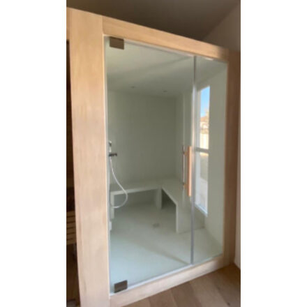 CABINA BAGNO TURCO CON CORNICE IN LEGNO