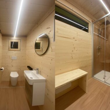 PARTICOLARI INTERNI DELLE CASETTE IN LEGNO PER L'ESTERNO