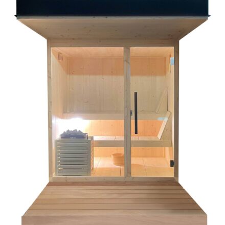 SAUNA CON VERNICIATURA ESTERNA IN LEGNO