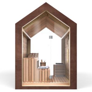 SAUNA DA ESTERNO IN KORTEN SAUNA OUTDOOR CON TETTO A 2 FALDE