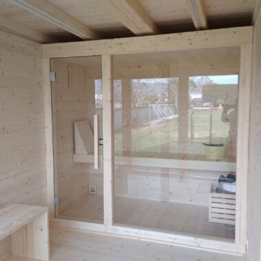 SAUNA IN ABETE INTEGRATA IN CASETTA WELLNESS