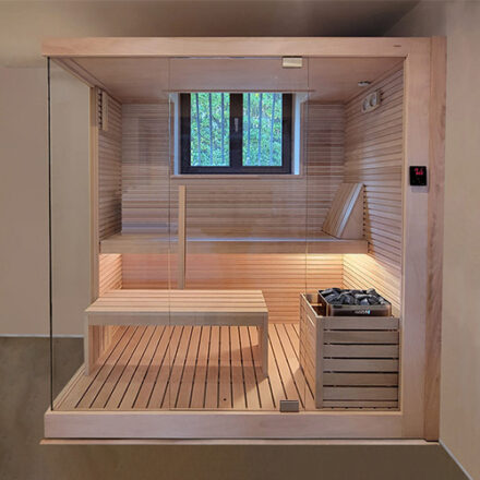 SAUNA CON FINESTRA ALL'INTERNO