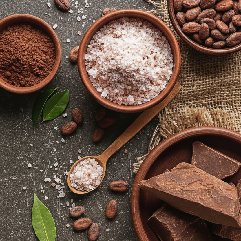 sali per scrub corpo al cioccolato per sauna, bagno e doccia